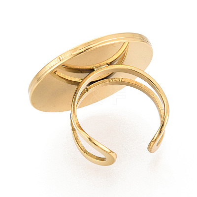 304 Stainless Steel Cuff Ring Findings STAS-S080-040I-G-1