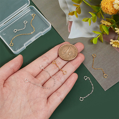 6Pcs 6 Style 925 Sterling Silver Cable Chain Extender FIND-PH0017-98-1