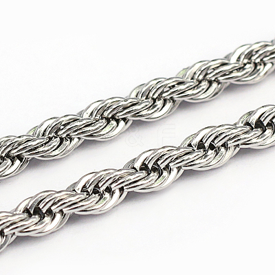 Tarnish Resistant 304 Stainless Steel Rope Chains CHS-O005-43D-1