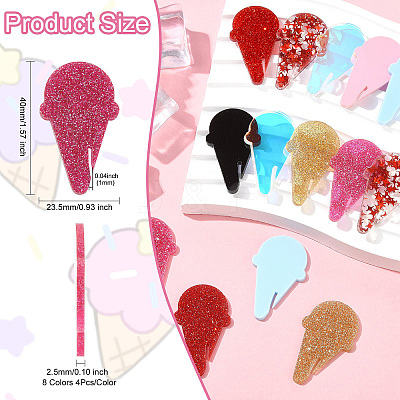 32Pcs 8 Colors Acrylic Wine Glass Charms AJEW-CJ0001-69-1