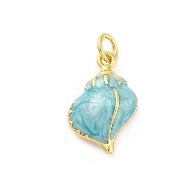 Brass Enamel Pendants KK-U066-19G-1