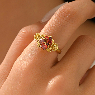 Brass Pave Cubic Zirconia Finger Rings for Women VD2246-5-1