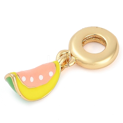 Rack Plating Brass Enamel European Dangle Charms KK-P287-26G-1