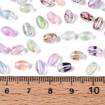Baking Paint Transparent Glass Beads DGLA-T004-06M-1