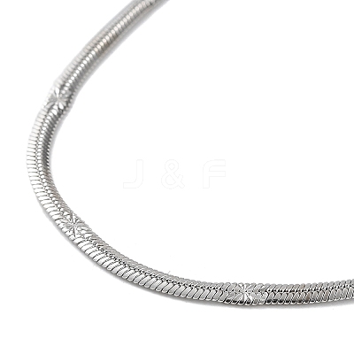 Non-Tarnish 304 Stainless Steel Flat Snake Chain Necklaces for Women LS-NJEW-D058-05P-1