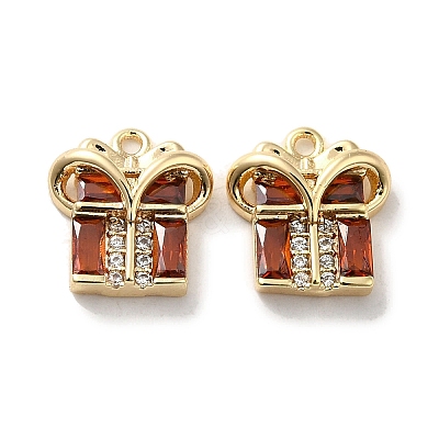 Brass with Glass Rhinestone Charms KK-H455-36G-1