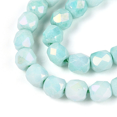 Anti-Tarnish Electroplate Glass Beads Strands GLAA-N057-6mm-02-1