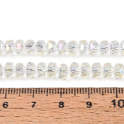 Electroplate Transparent Glass Beads Strands EGLA-N022-05B-C08-1