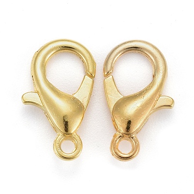 Zinc Alloy Jewelry Findings Golden Lobster Claw Clasps X-E105-G-1
