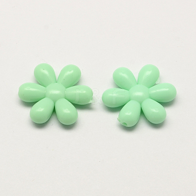 Opaque Acrylic Flower Beads X-SACR-Q100-M052-1