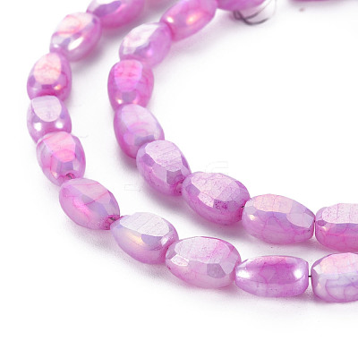 Opaque Baking Paint Crackle Glass Beads Strands EGLA-S174-21-1