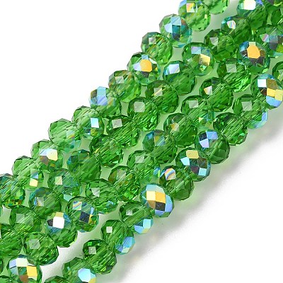 Electroplate Transparent Glass Beads Strands EGLA-A046-01A-03-1
