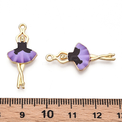 Printed Light Gold Tone Alloy Pendants ENAM-N056-207F-1