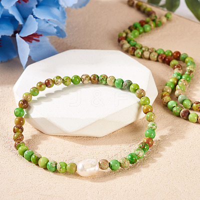 DIY Natural Regalite/Imperial Jasper/Sea Sediment Jasper Beads Bracelets Making KIts DIY-TA0002-69D-1