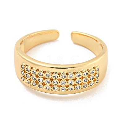 Clear Cubic Zirconia Open Cuff Ring RJEW-L121-019G-1