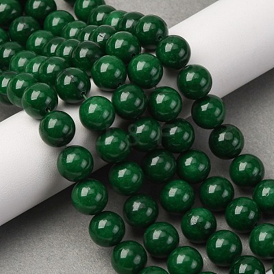 Natural Teal Jade Round Beads Strands G-P070-09-10mm-01-1