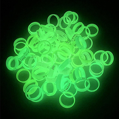 50Pcs 5 Colros Luminous Silicone Anti-Skid Ring SIL-GO0001-23-1