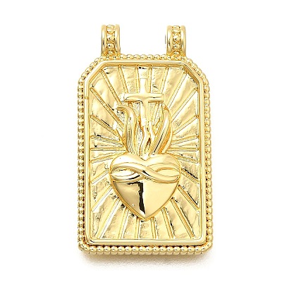 Rectangle Brass Pendants KK-S508-03A-G-1