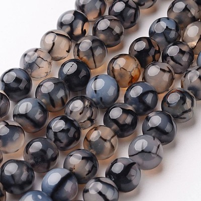 Natural Dragon Veins Agate Beads Strands X-G-D845-03-6mm-1