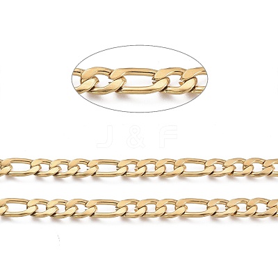 304 Stainless Steel Figaro Chains STAS-M032-45G-1.6mm-1