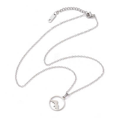 Non-Tarnish 201 Stainless Steel Pendnat Necklaces NJEW-JN04764-02-1