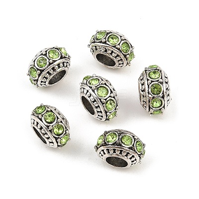 Alloy Rhinestone European Beads MPDL-R036-01F-1