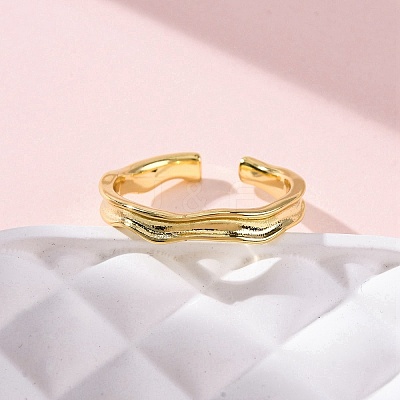 Brass Cuff Rings for Women RJEW-H248-03G-1