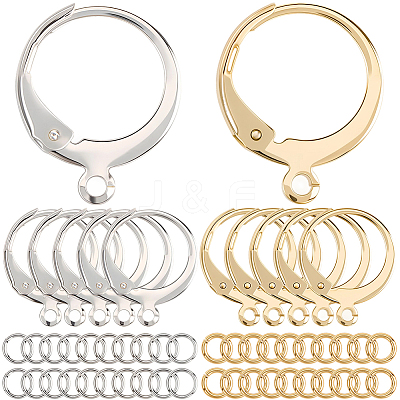 80Pcs 2 Colors 304 Stainless Steel Leverback Earring Findings STAS-SC0010-55-1