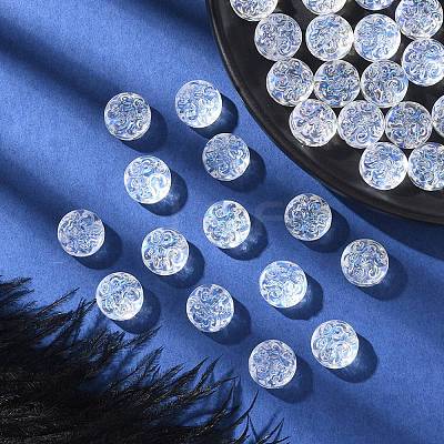 35Pcs Transparent Spray Painted Glass Beads GLAA-YW0001-65-1