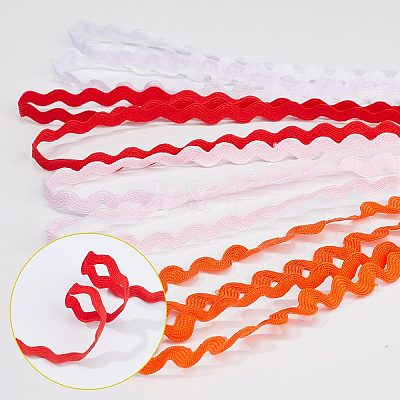 4 Strands 4 Colors Polyester Wave Bending Fringe Trim OCOR-GF0002-43C-1