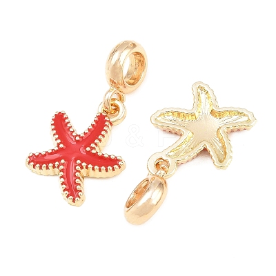 Alloy Enamel European Dangle Charms AL-CBAC2D3-02G-01-1