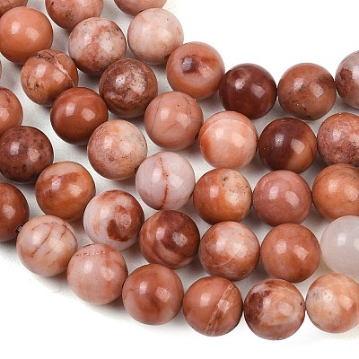 Natural Pink Aventurine Beads Strands G-G735-41-8mm-1