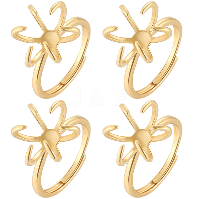 Brass Adjustable Ring Findings KK-BBC0023-69B-1