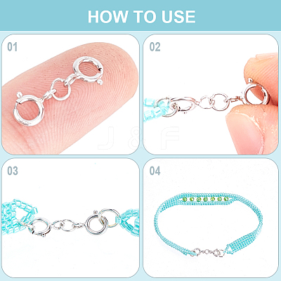 8Pcs 925 Sterling Silver Double Spring Ring Clasps STER-BBC0007-52-1