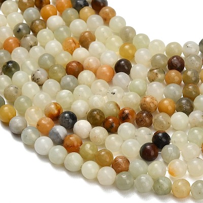 Natural Butter Jade Beads Strands G-C289-B03-6mm-1