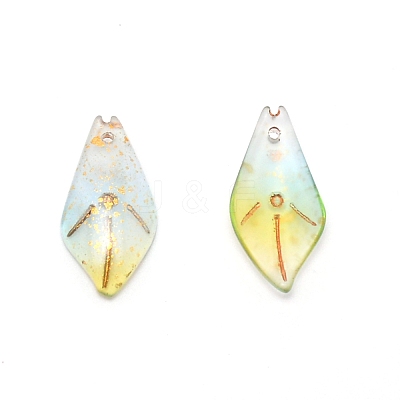 Handmade Lampwork Pendants FOIL-WH0002-01B-1