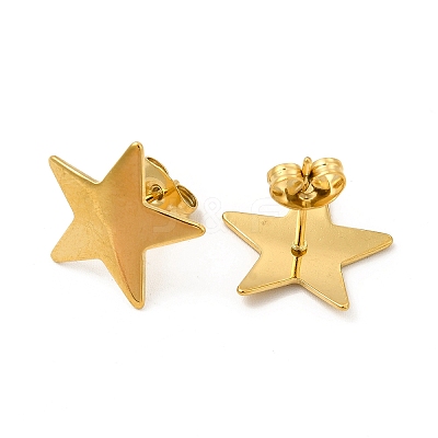 Ion Plating(IP) 304 Stainless Steel Stud Earrings for Women X-EJEW-I281-39G-1