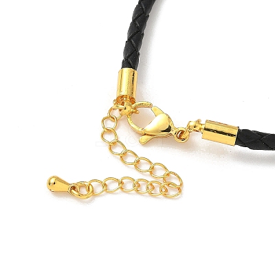 3MM Braided Round Imitation Leather Cord Bracelet Making MAK-S075-01G-S-1