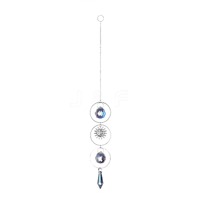 AB Color Plated Crystal Bullet Big Pendant Decorations HJEW-G019-03D-1