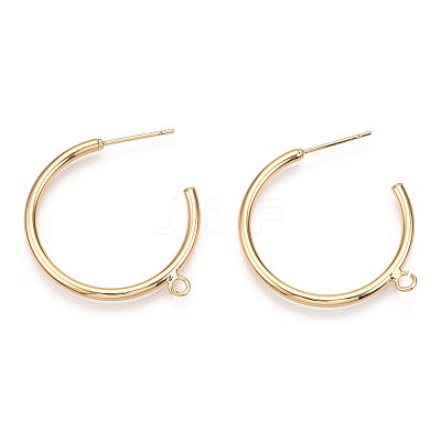 Brass Stud Earring Findings KK-S345-031-1