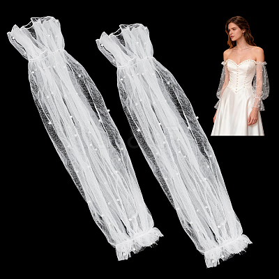 Polyester Detachable Mesh Puff Sleeves AJEW-WH0485-43B-1