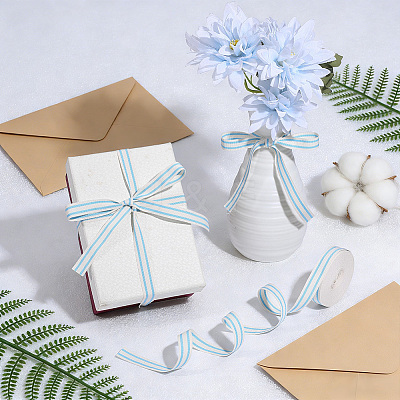 Cotton Stripe Pattern Ribbon OCOR-WH0078-550C-1