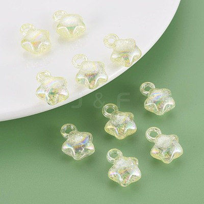 Transparent Crackle Acrylic Pendants MACR-S373-63-L06-1