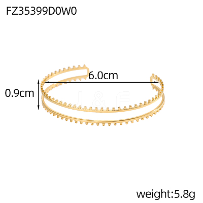 304 Stainless Steel Cuff Bangles STAS-OY007-69G-1