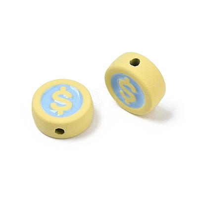 Spray Painted Alloy Beads PALLOY-S038-09C-1