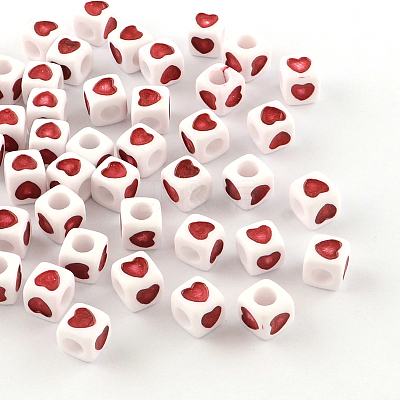 Opaque Acrylic European Beads X-OPDL-S078-04-1