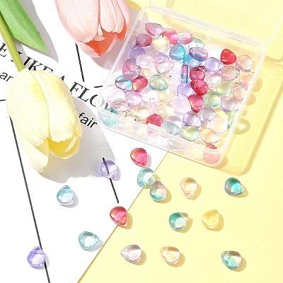 8 Colors Transparent Spray Painted Glass Beads GLAA-FS0001-85-1