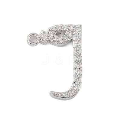 Rack Plating Brass Micro Pave Clear Cubic Zirconia Pendants KK-A224-03F-P-1