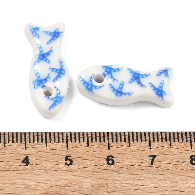 Printed Handmade Porcelain Beads PORC-A031-04-1