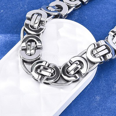 304 Stainless Steel Byzantine Chain Bracelets for Women Men BJEW-R018-22P-02-1